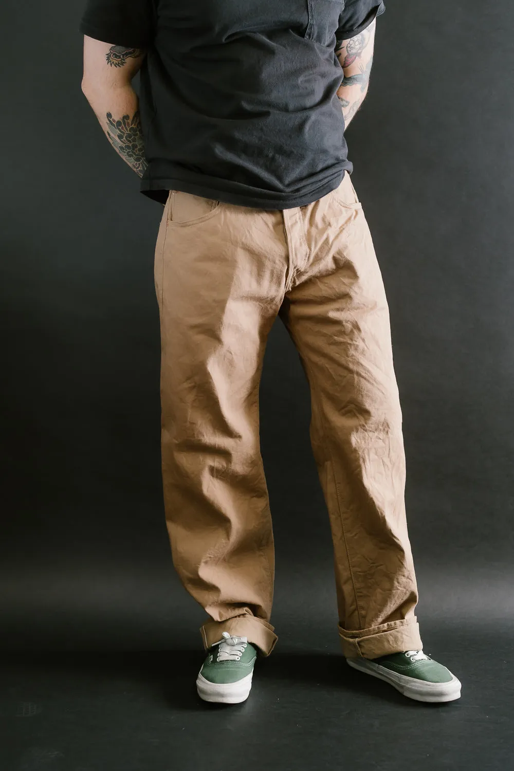 022-SCKB - 10oz "Khaki Beige" Selvedge Chino - Relax Straight