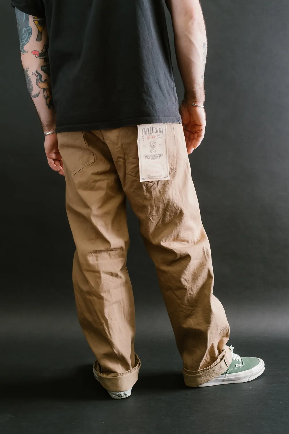 022-SCKB - 10oz "Khaki Beige" Selvedge Chino - Relax Straight