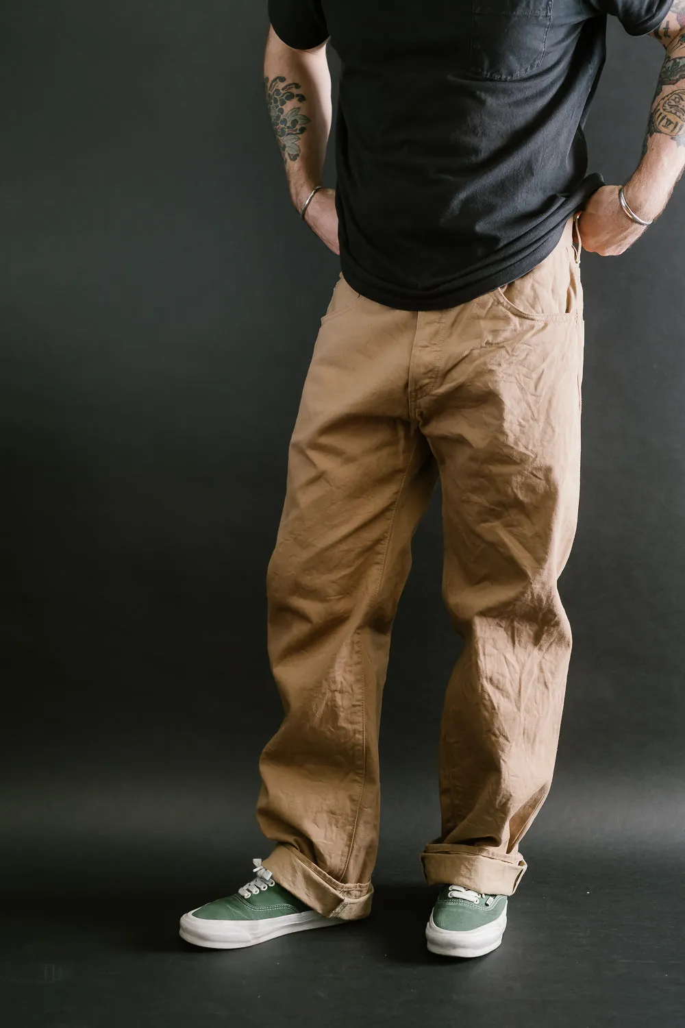 022-SCKB - 10oz "Khaki Beige" Selvedge Chino - Relax Straight