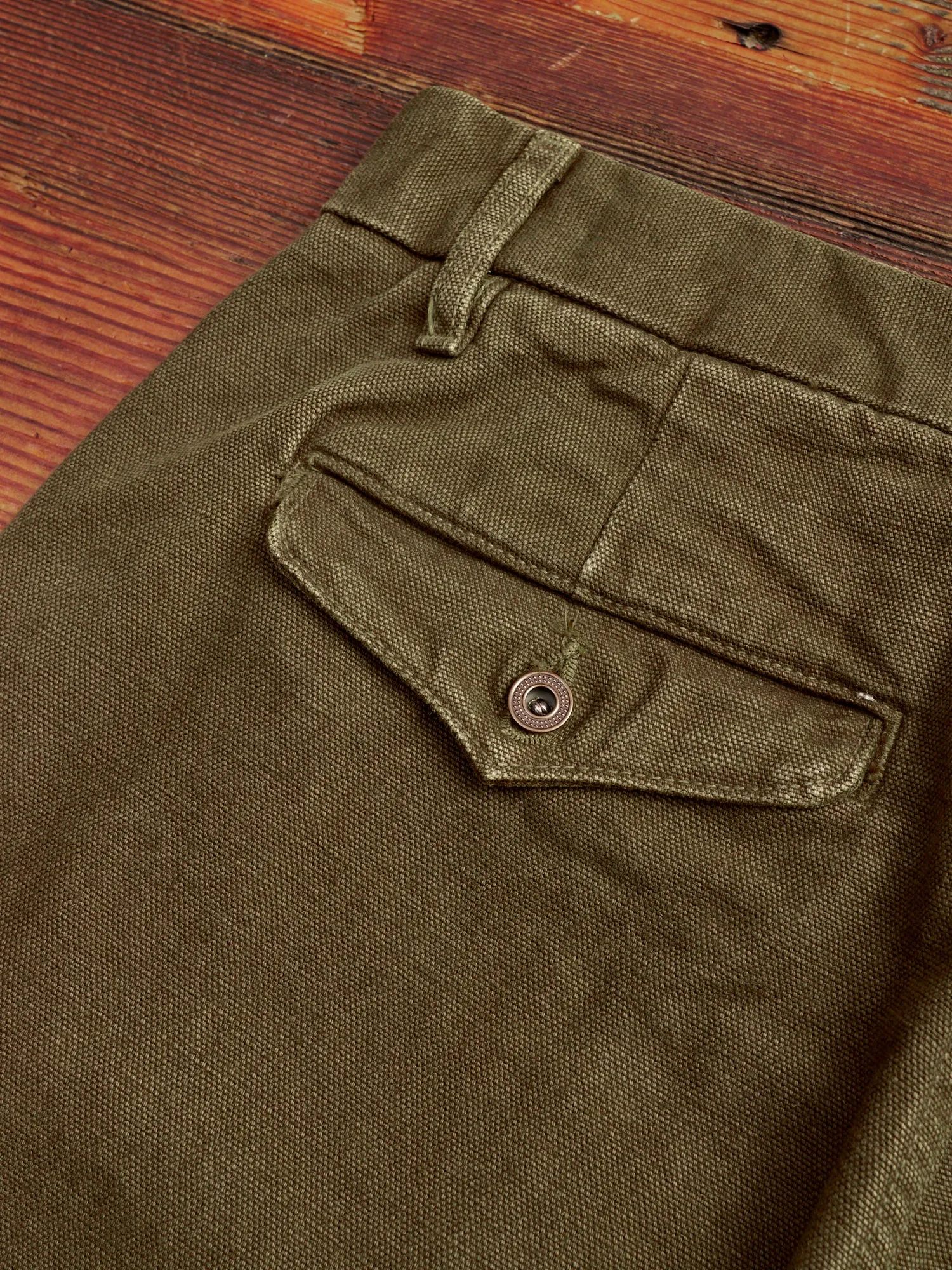 14oz Slub Workers Chino in Army Green