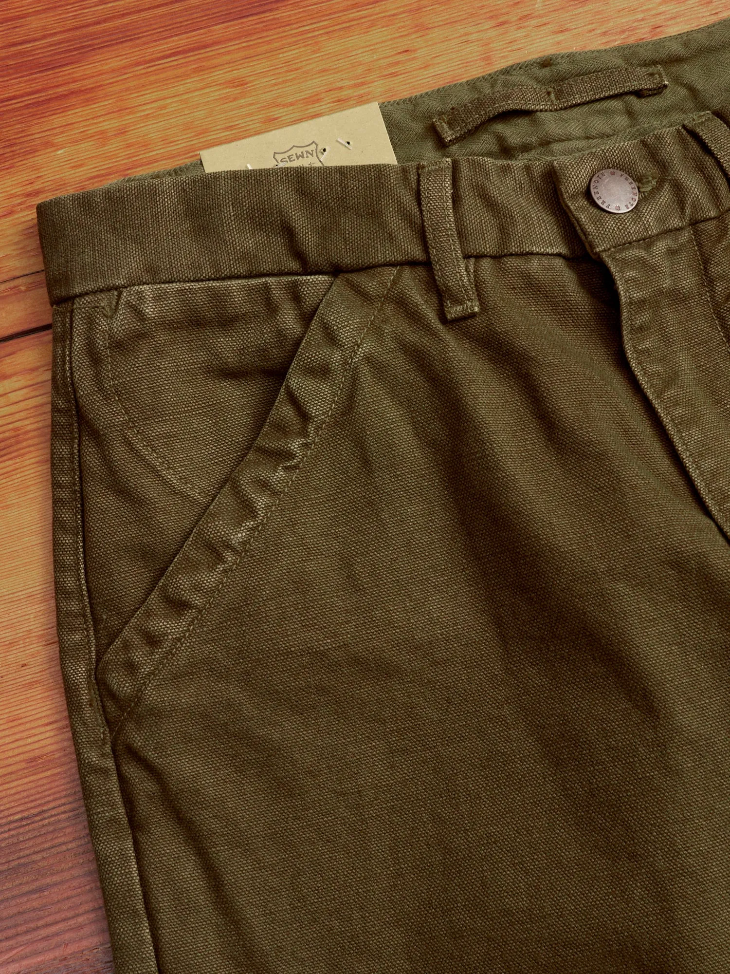 14oz Slub Workers Chino in Army Green