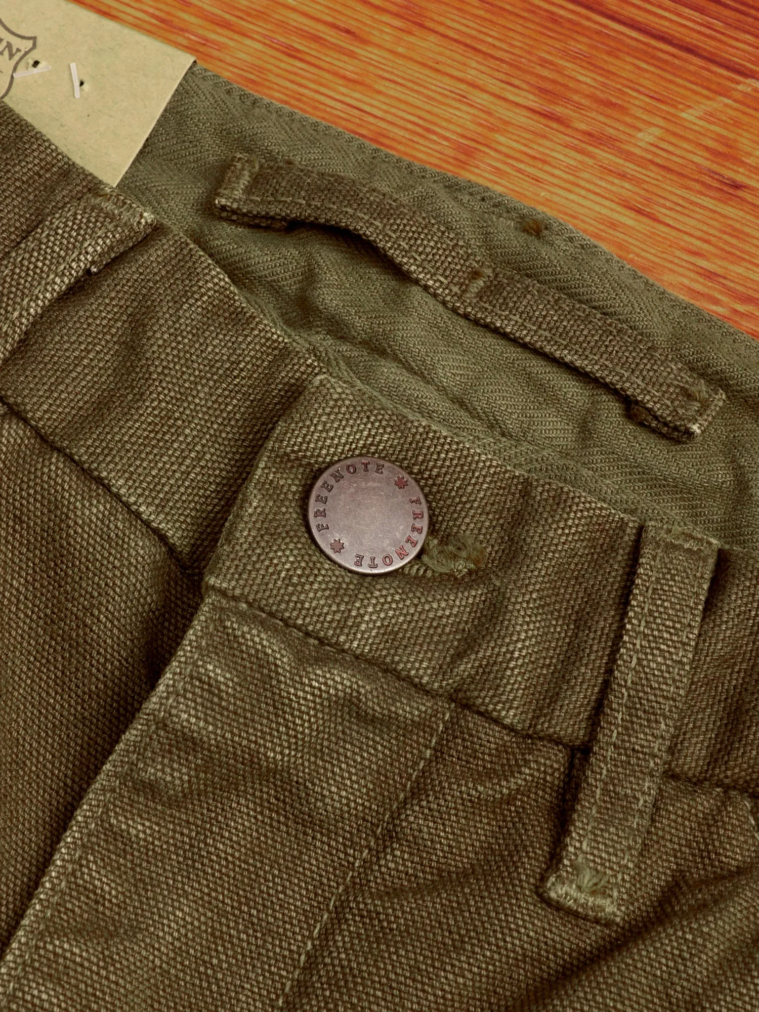 14oz Slub Workers Chino in Army Green