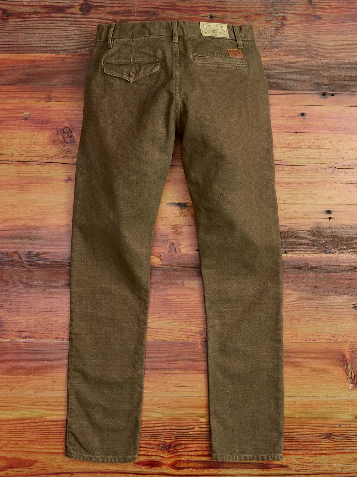 14oz Slub Workers Chino in Army Green