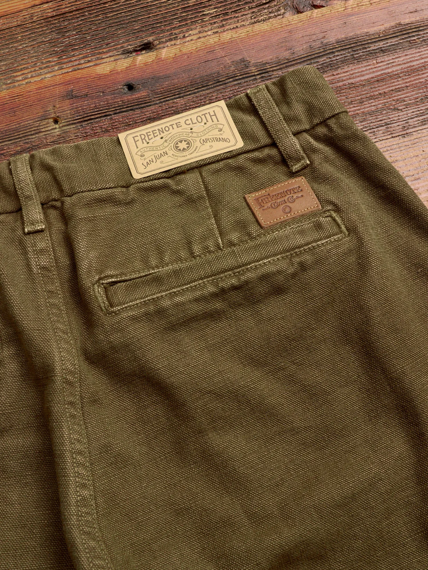 14oz Slub Workers Chino in Army Green