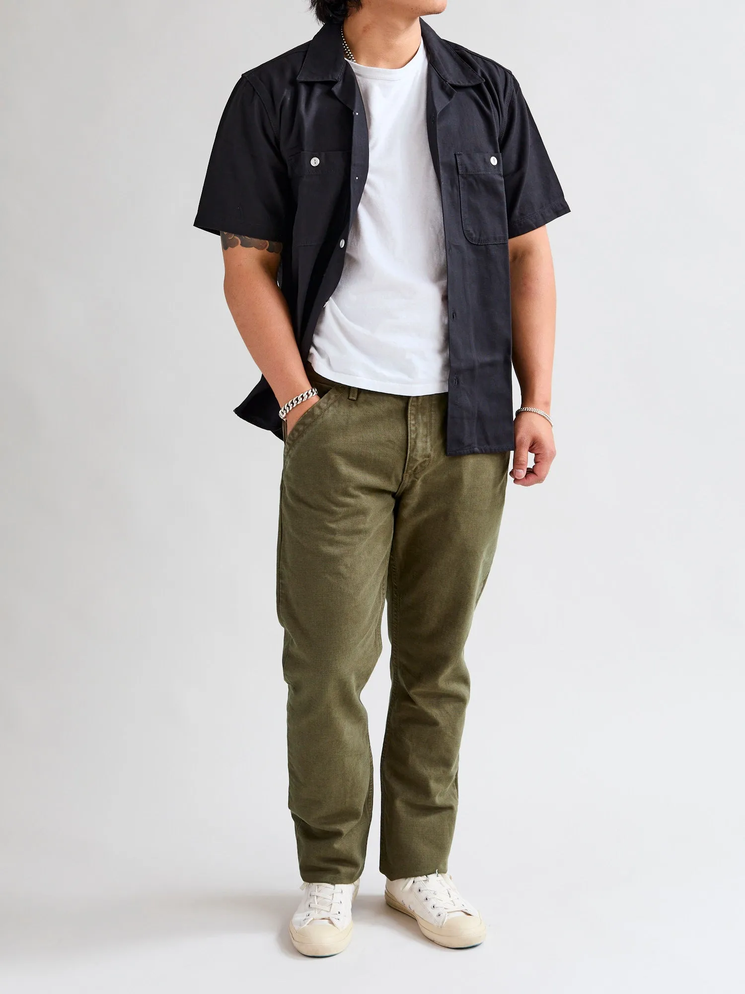 14oz Slub Workers Chino in Army