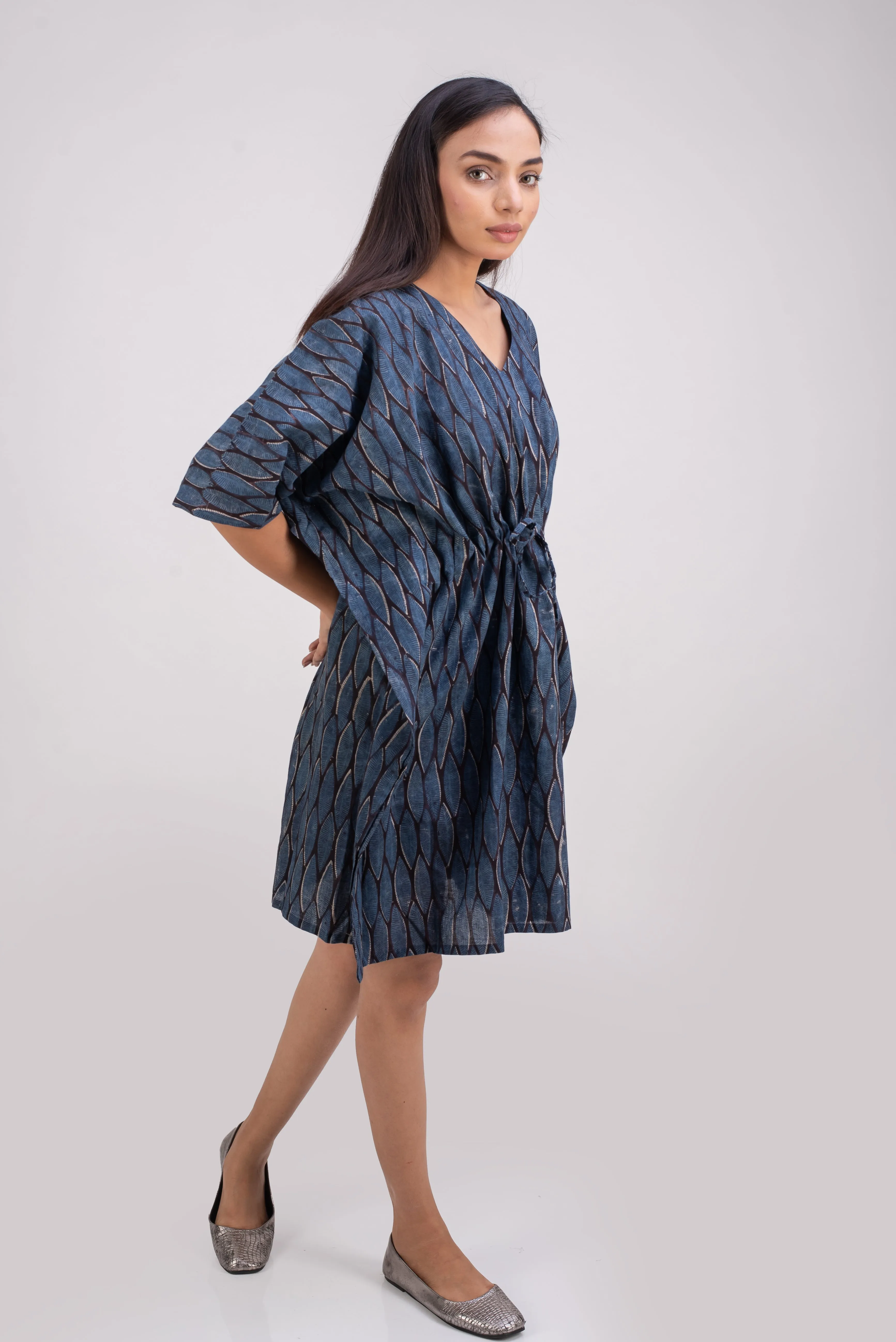 510-109  Whitelotus "Sony" kaftan knee length Women's Dress