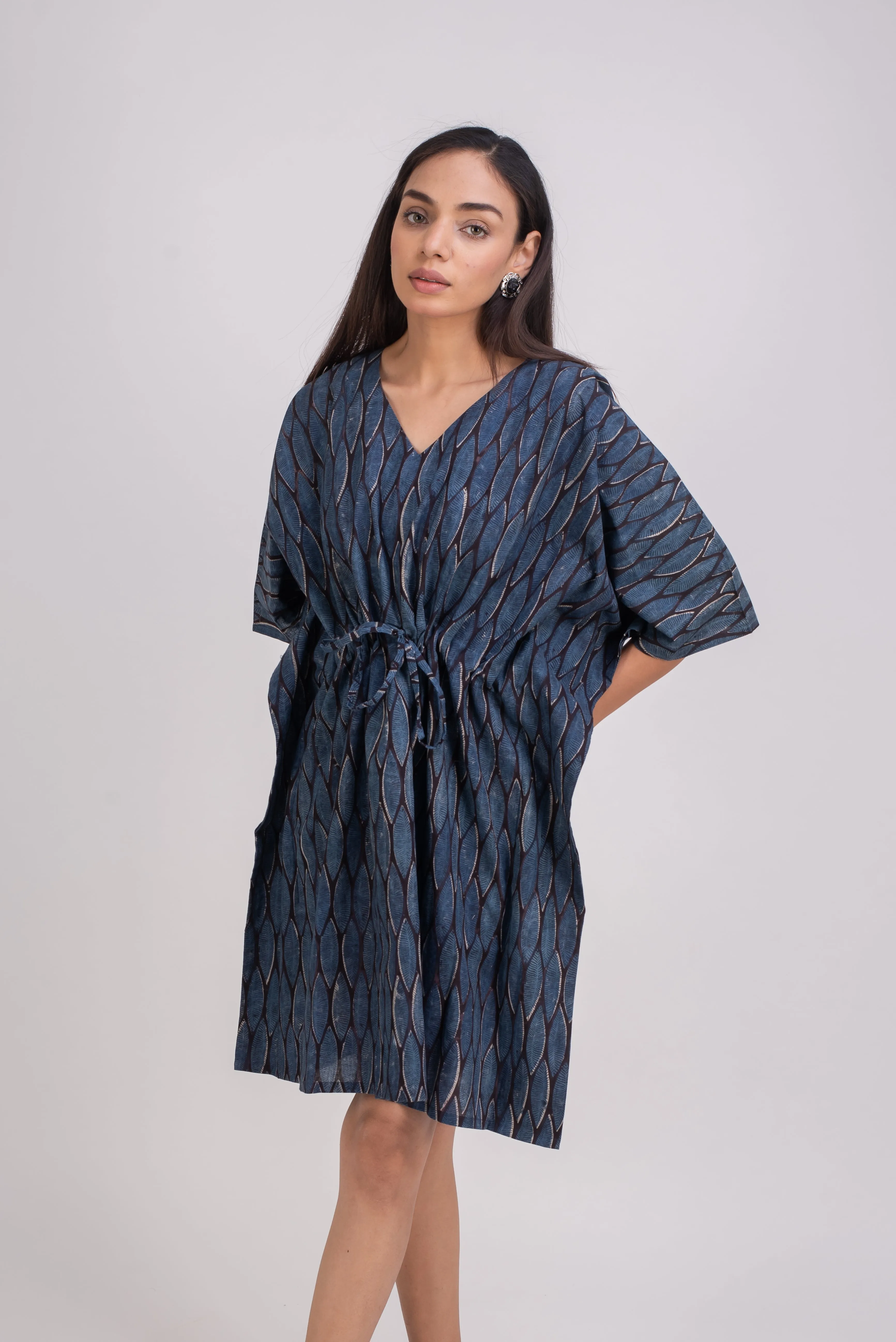 510-109  Whitelotus "Sony" kaftan knee length Women's Dress