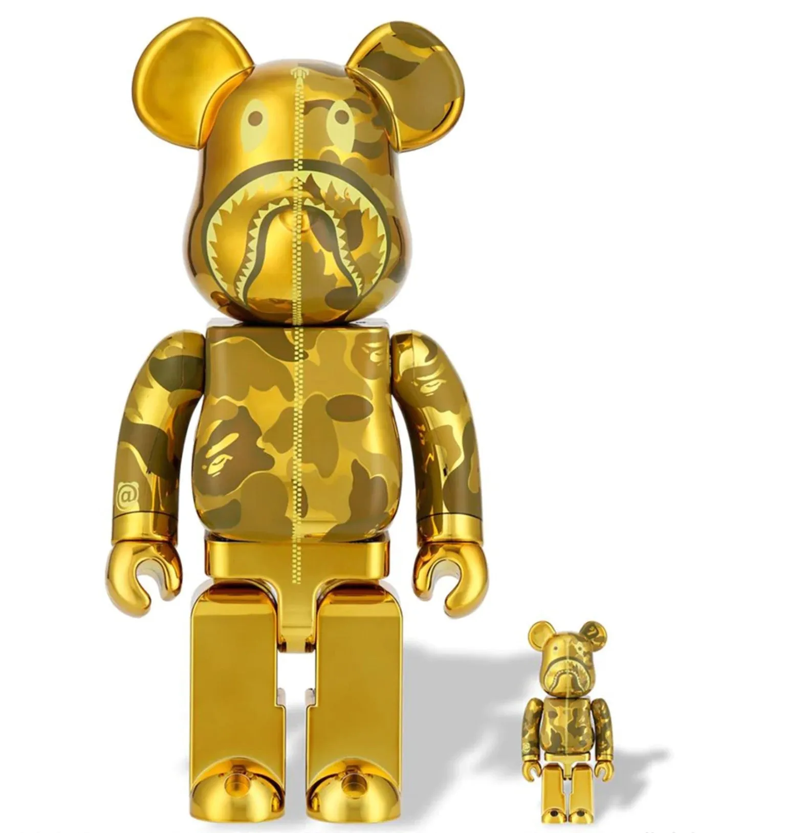 ABC Camo Shark- Gold 100% & 400%  Be@rbrick