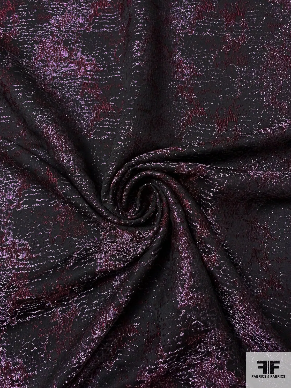 Abstract Textured Brocade - Icy Purple / Grape Purple / Black