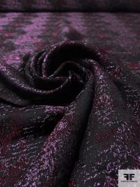 Abstract Textured Brocade - Icy Purple / Grape Purple / Black