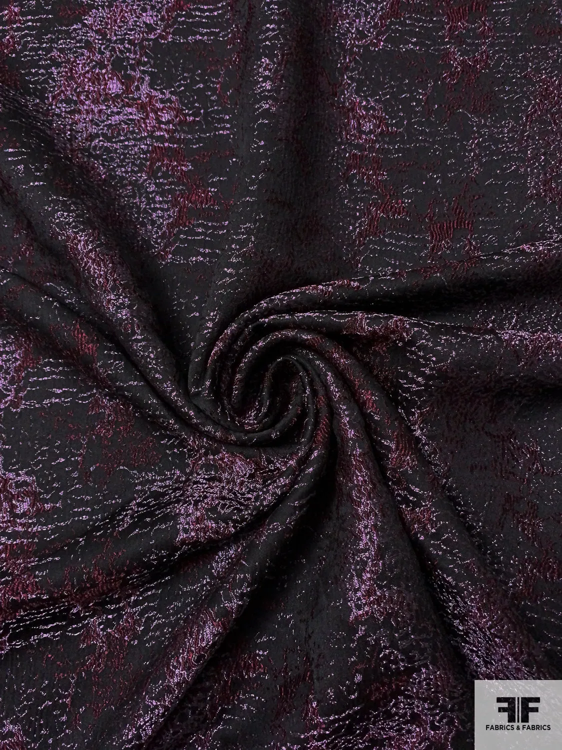 Abstract Textured Brocade - Icy Purple / Grape Purple / Black