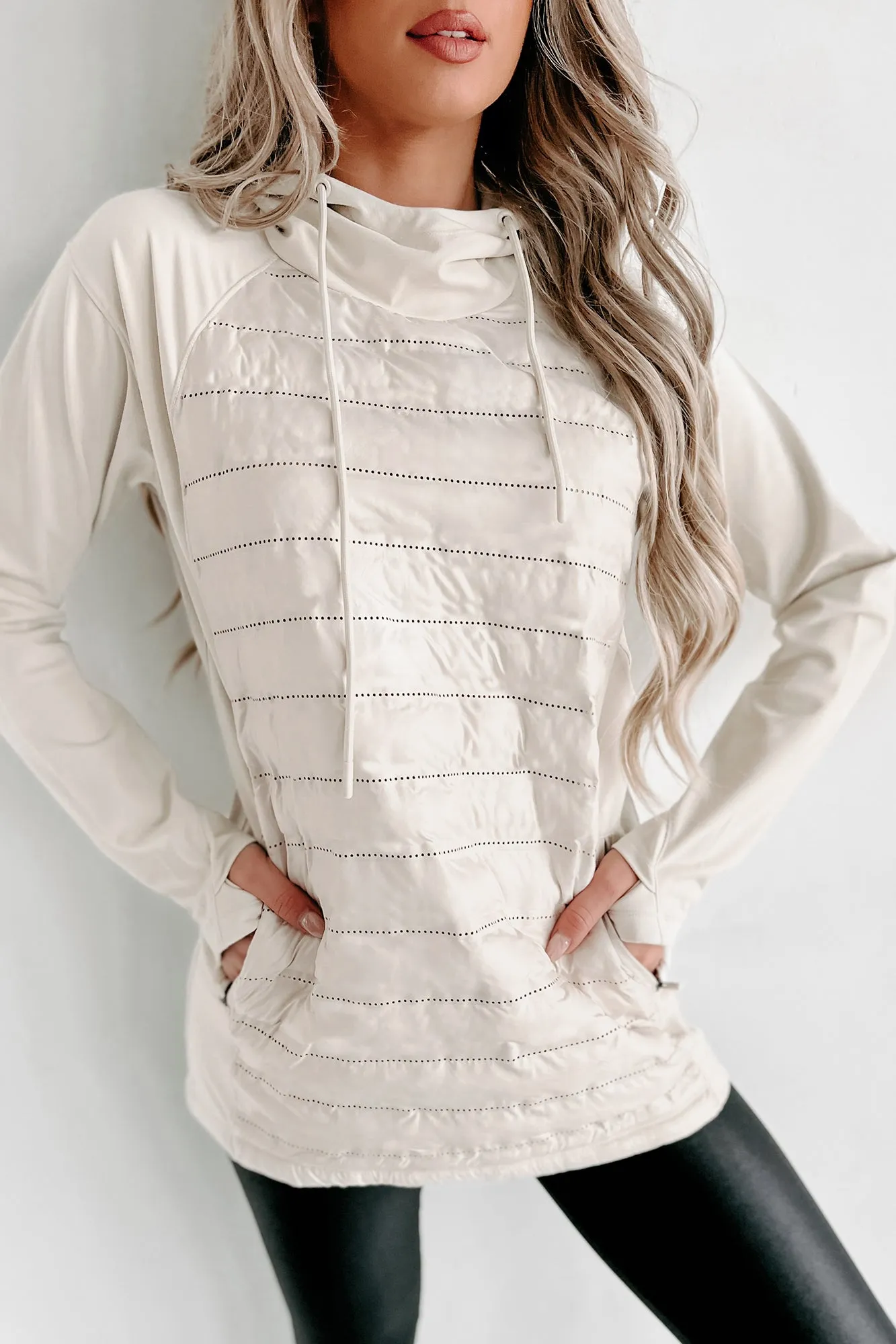 Active Lifestyle Padded Front Hoodie (Ivory)