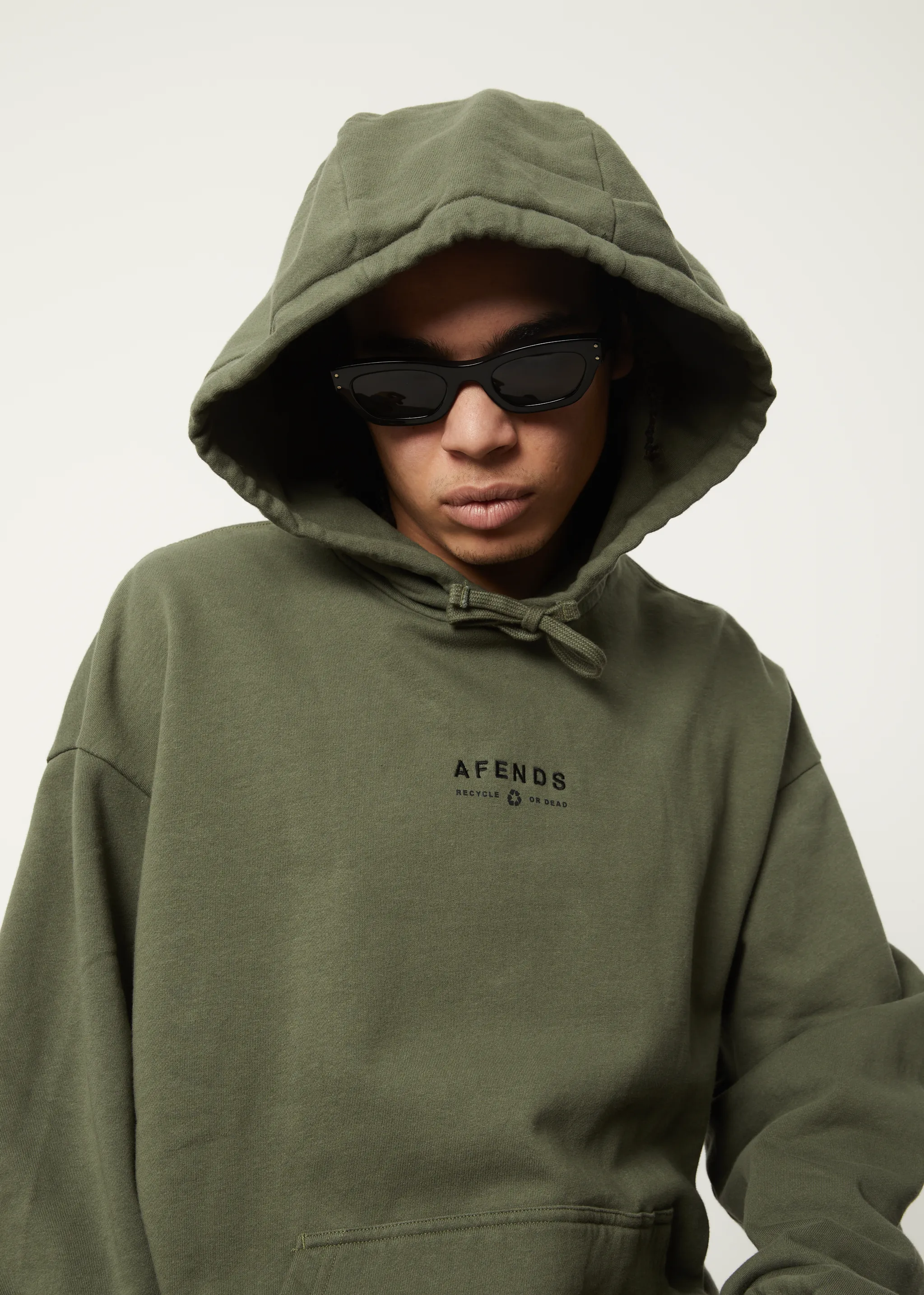 AFENDS Mens Calico - Hoodie - Cypress