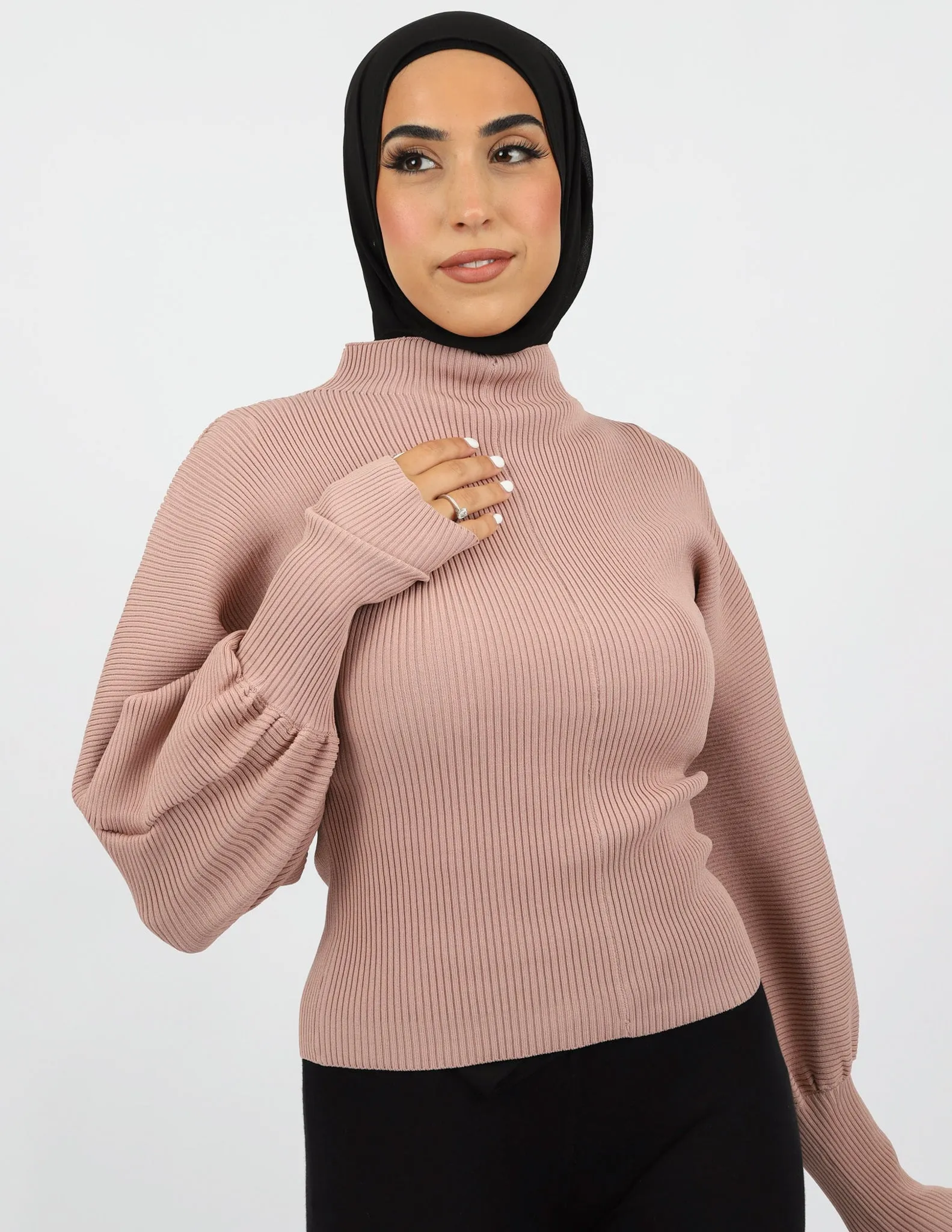 Alana Puff Sleeve Knit Top - Light Shades