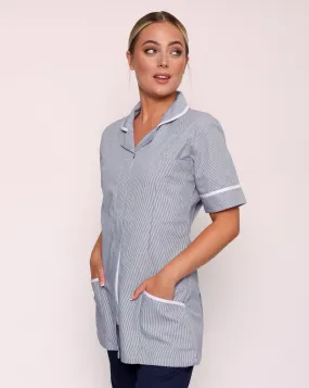 Alcott Ladies Healthcare Tunic - Navy / White Stripe