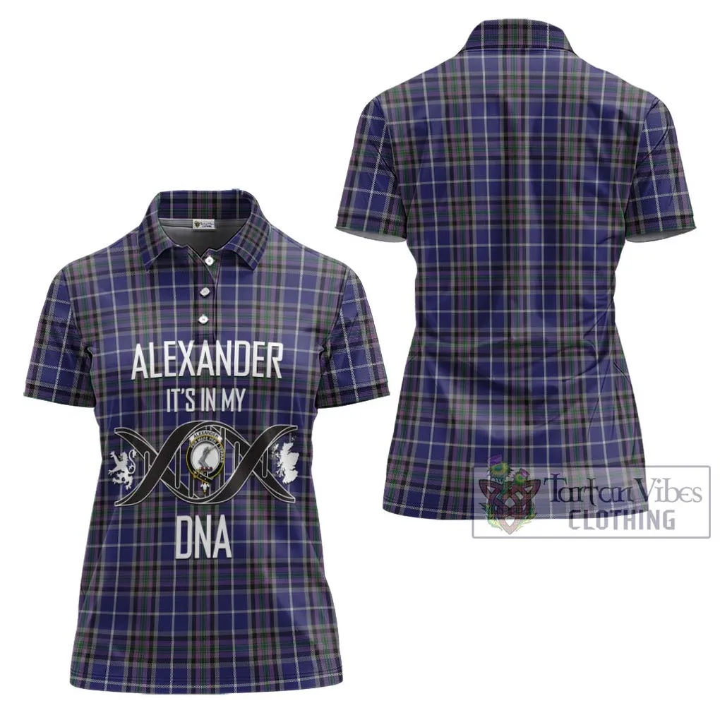 Alexander of Menstry Tartan Women's Polo Shirt with Family Crest DNA In Me Style