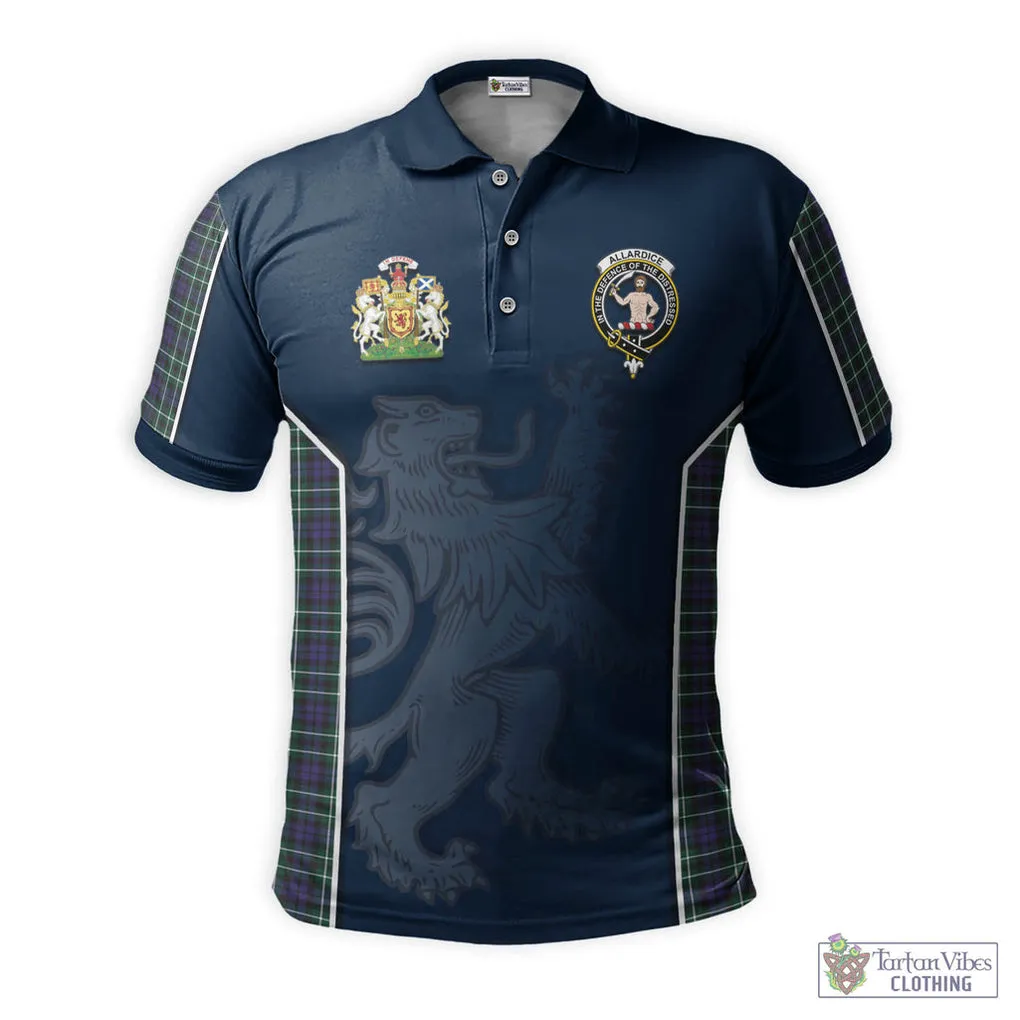 Allardice Tartan Men's Polo Shirt with Family Crest and Lion Rampant Vibes Sport Style