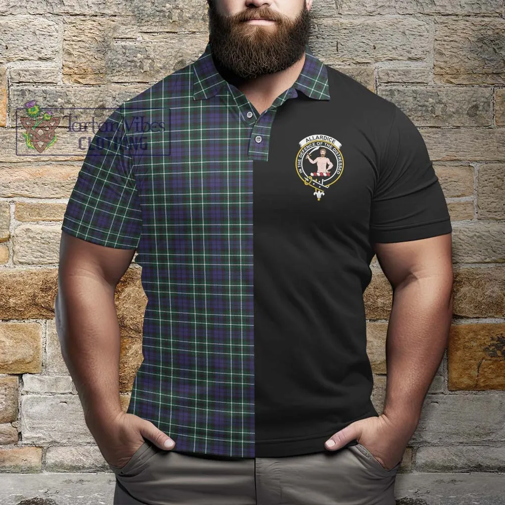 Allardice Tartan Polo Shirt with Family Crest and Half Of Me Style