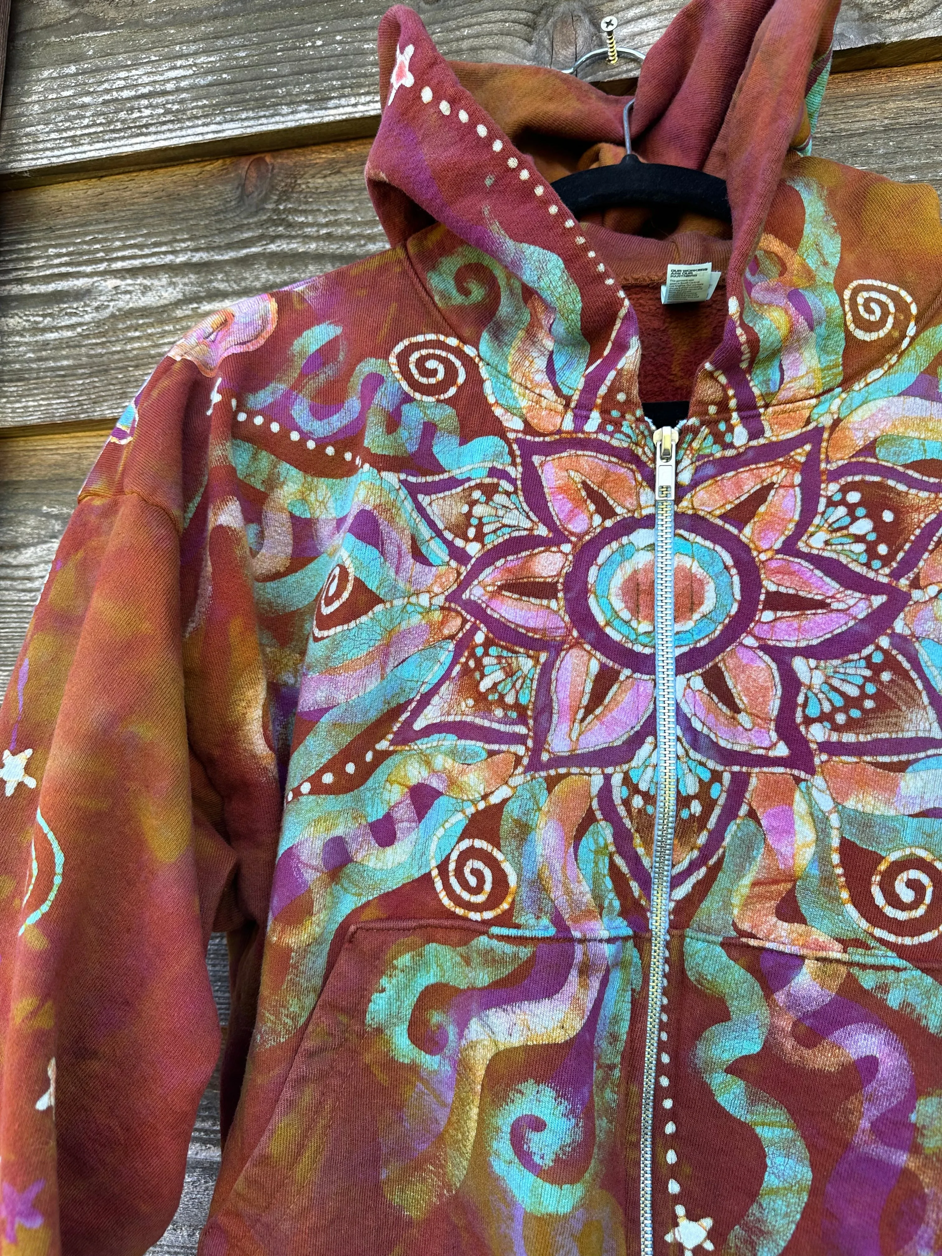 Amber Sky Lotus Flower Handmade Batik Hoodie