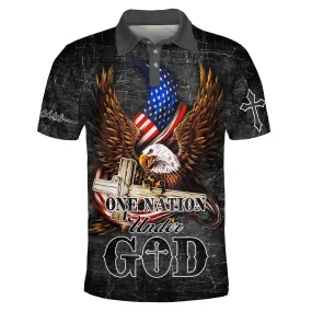 American Eagle One Under God Polo Shirt - Christian Shirts & Shorts