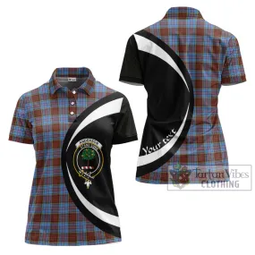 Anderson Modern Tartan Women's Polo Shirt with Family Crest Circle Style