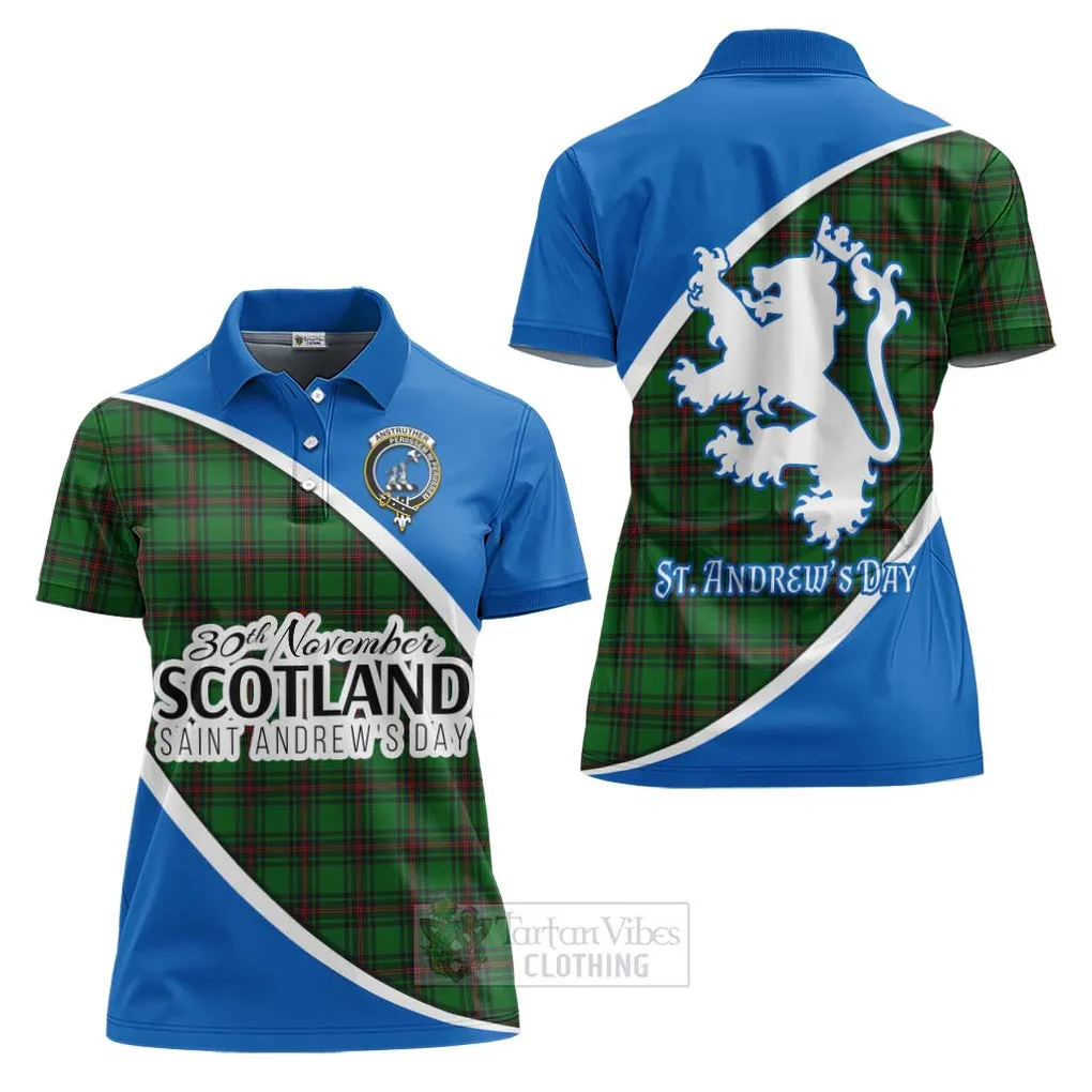 Anstruther Family Crest Tartan Women's Polo Shirt Celebrate Saint Andrew's Day in Style