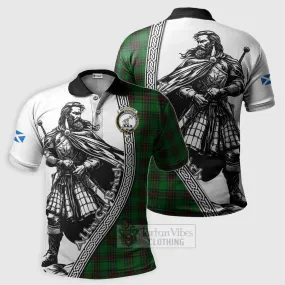 Anstruther Tartan Clan Crest Polo Shirt with Highlander Warrior Celtic Style