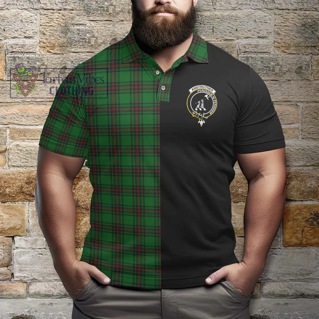 Anstruther Tartan Polo Shirt with Family Crest and Half Of Me Style