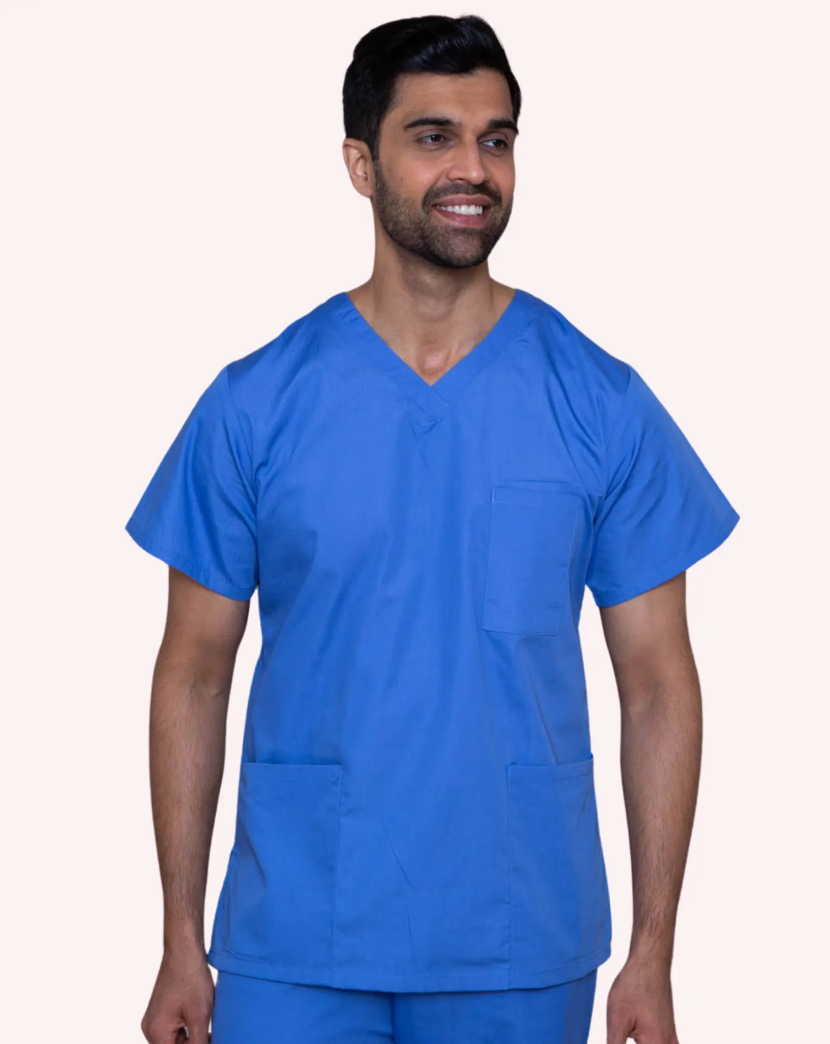 Aria Unisex Lightweight Scrub Tunic - Hospital Blue