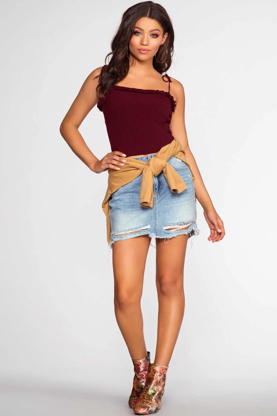 Ariana Top - Burgundy