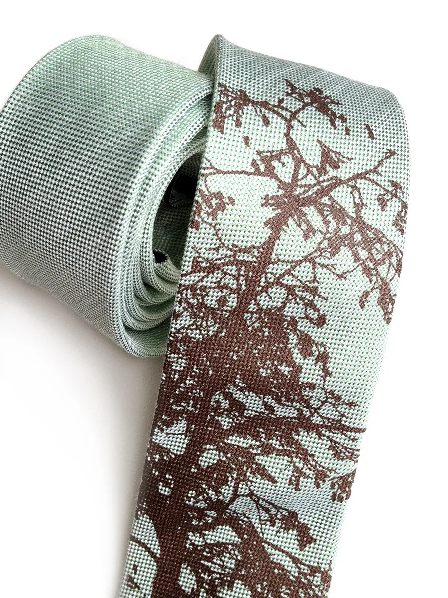 Aspen Linen Necktie. Tree Print Tie