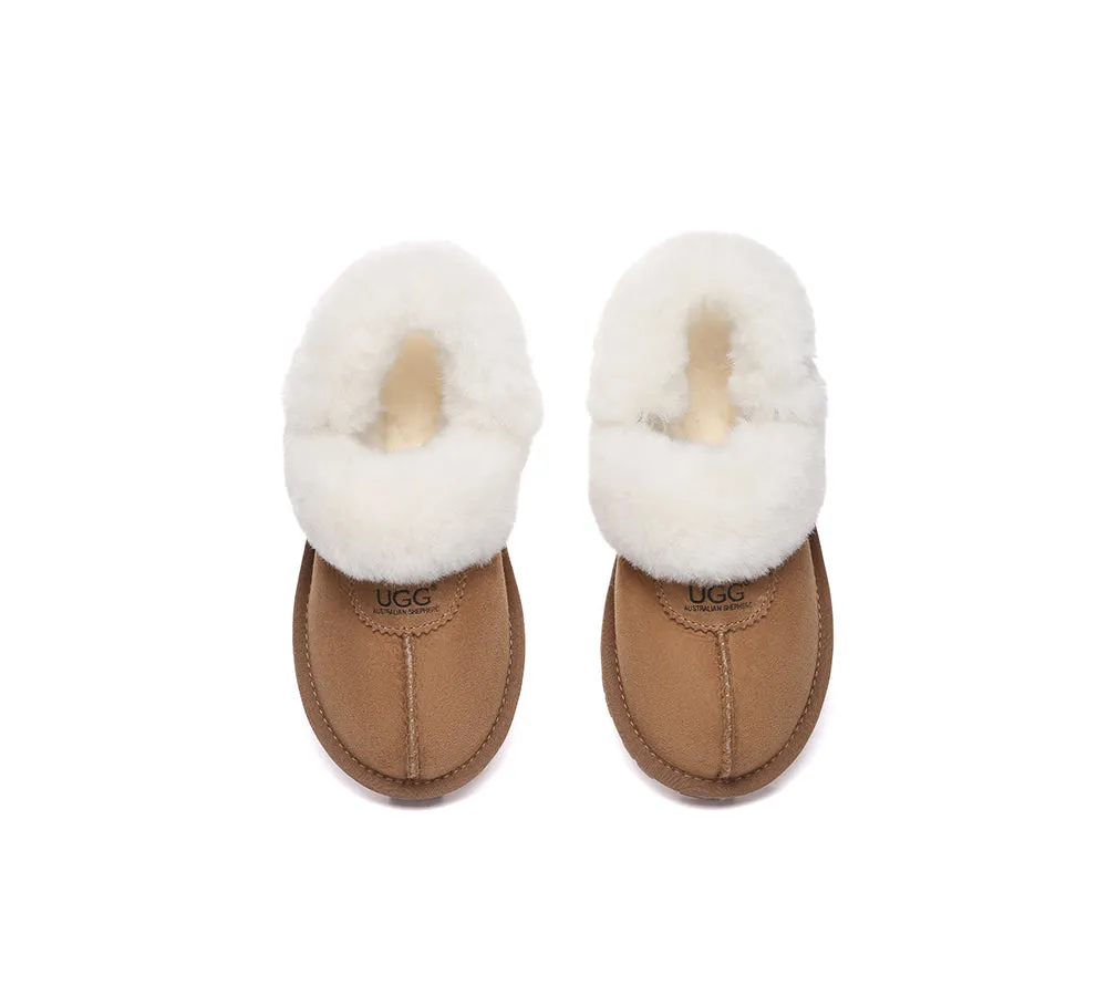 AUSTRALIAN SHEPHERD® 3-Way Style UGG Women Slippers Removable Wool Fluffy Strap Slingback Waffle