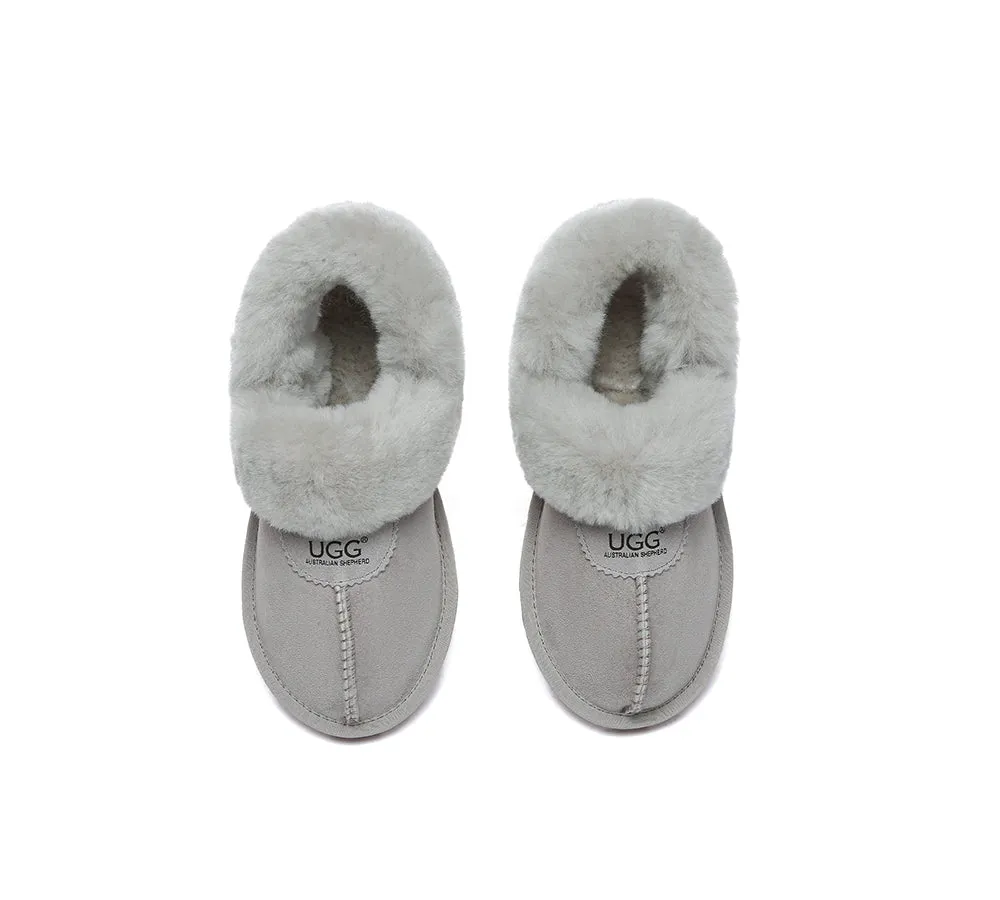 AUSTRALIAN SHEPHERD® 3-Way Style UGG Women Slippers Removable Wool Fluffy Strap Slingback Waffle