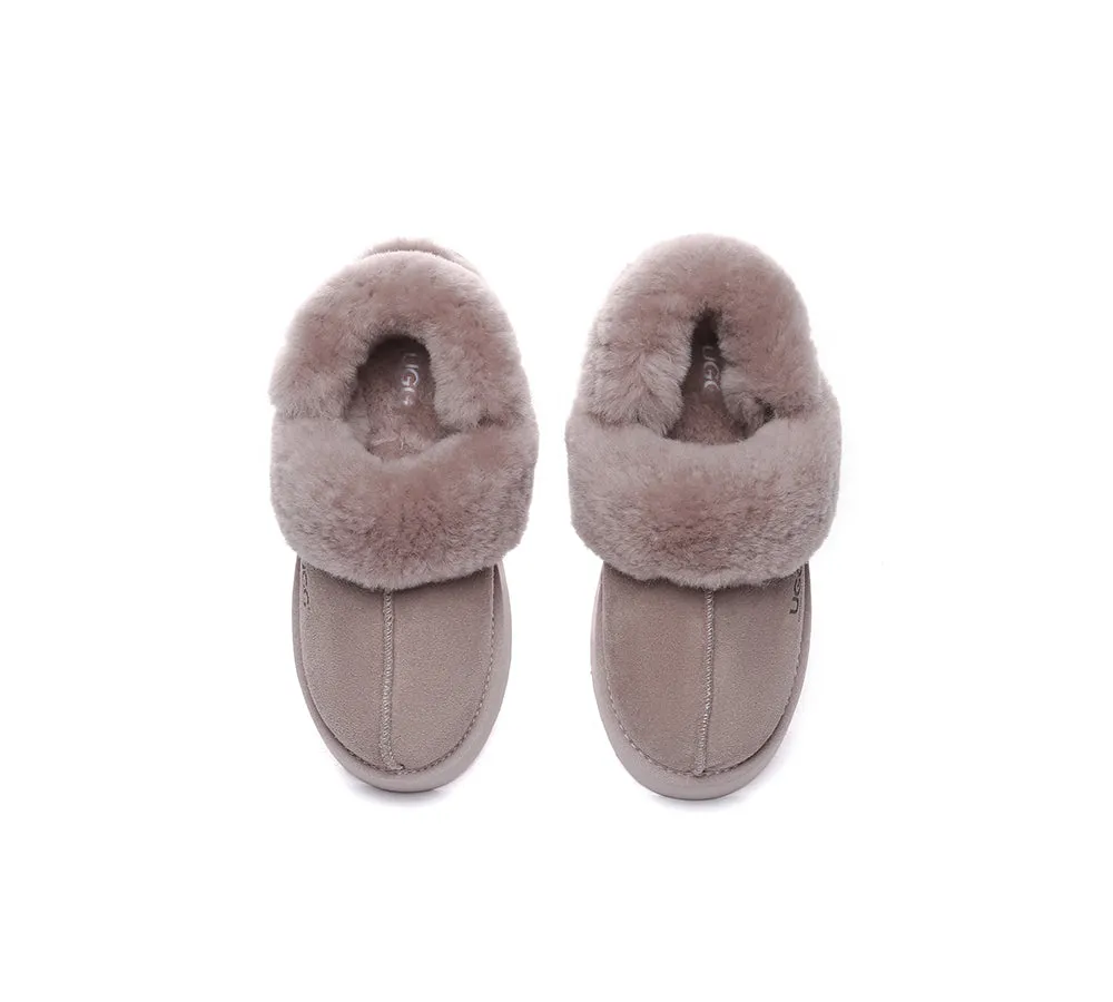 AUSTRALIAN SHEPHERD® 3-Way Style UGG Women Slippers Removable Wool Strap Slingback Platform Musa