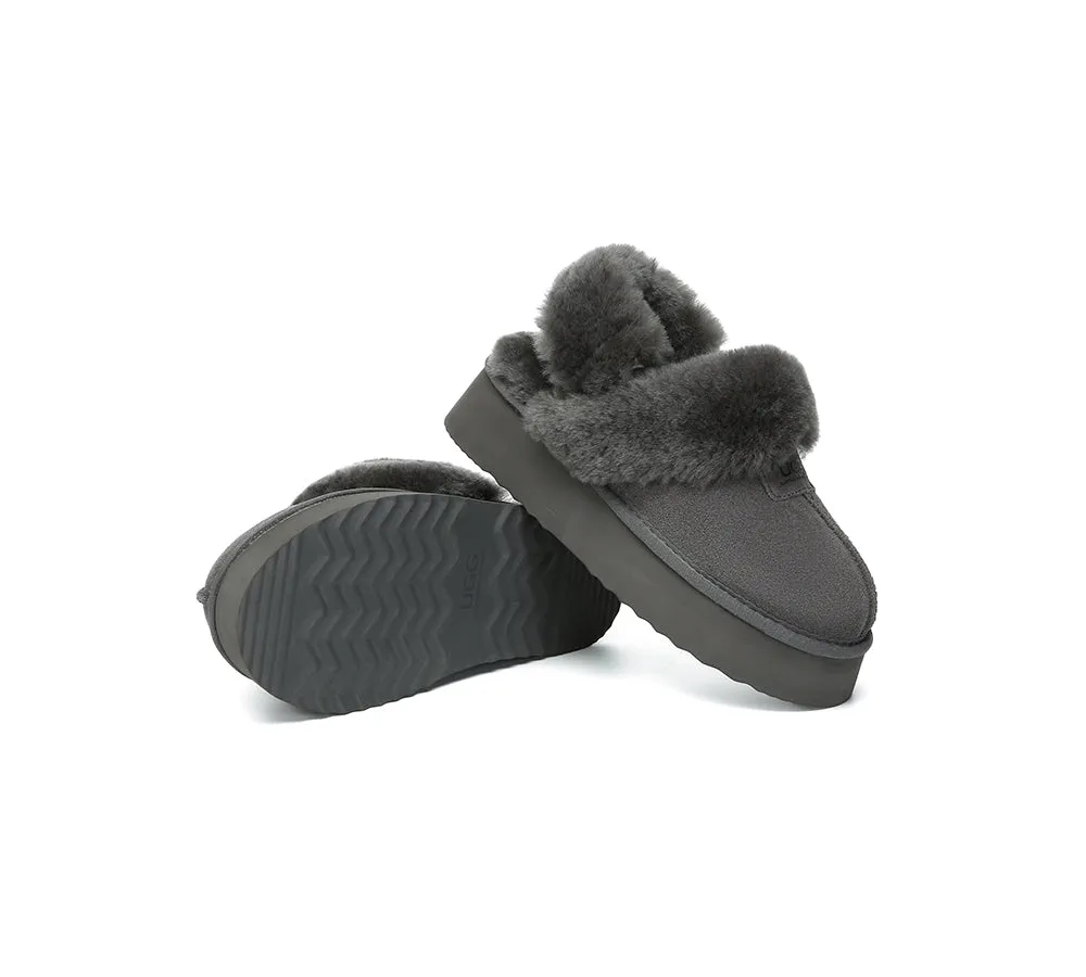 AUSTRALIAN SHEPHERD® 3-Way Style UGG Women Slippers Removable Wool Strap Slingback Platform Suzie