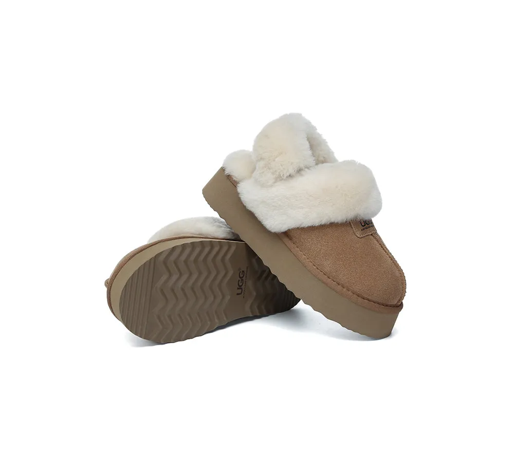 AUSTRALIAN SHEPHERD® 3-Way Style UGG Women Slippers Removable Wool Strap Slingback Platform Suzie