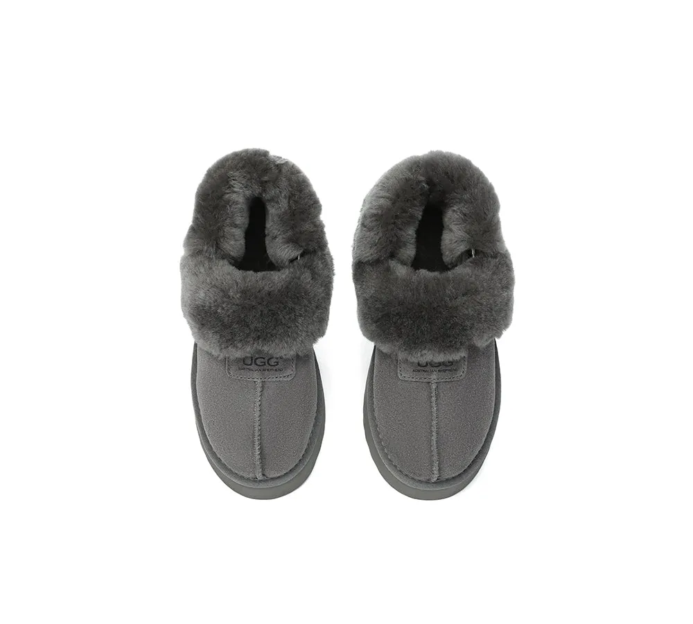 AUSTRALIAN SHEPHERD® 3-Way Style UGG Women Slippers Removable Wool Strap Slingback Platform Suzie