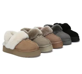 AUSTRALIAN SHEPHERD® 3-Way Style UGG Women Slippers Removable Wool Strap Slingback Platform Suzie