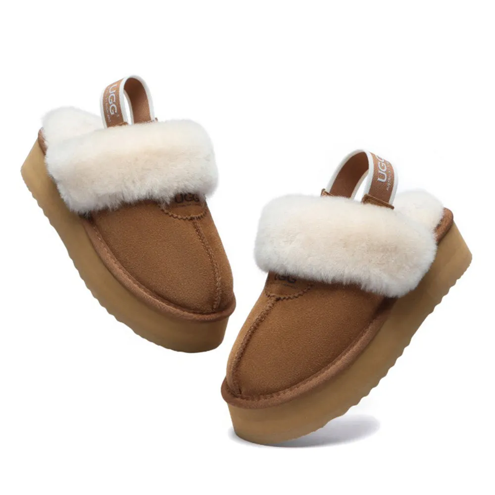 Australian Shepherd Slingback UGG Slipper Women Waffle Platform #AS2048