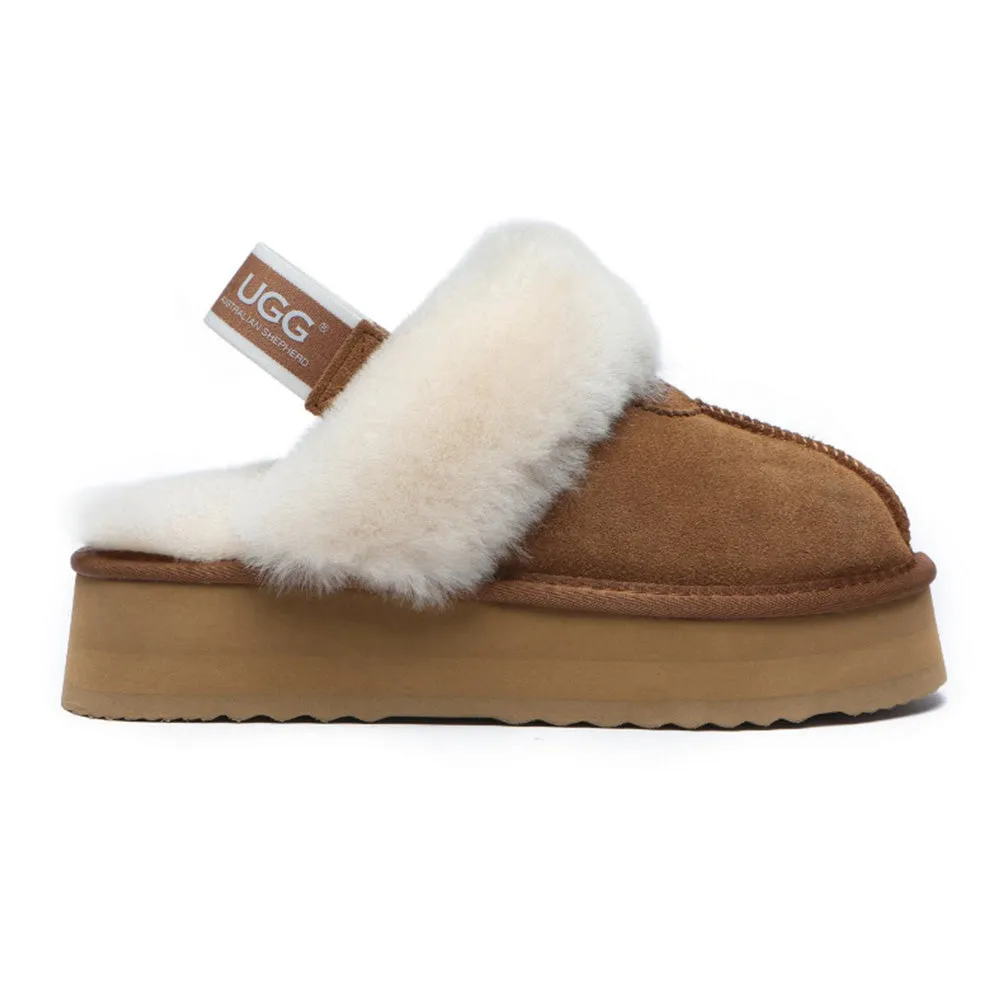 Australian Shepherd Slingback UGG Slipper Women Waffle Platform #AS2048