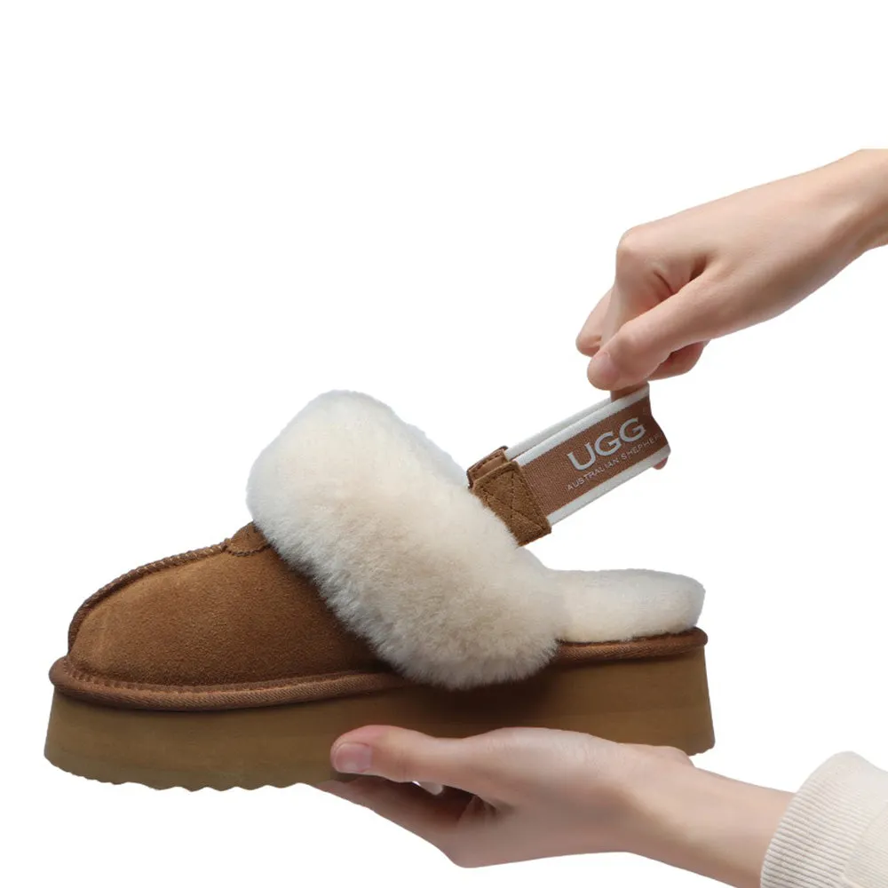 Australian Shepherd Slingback UGG Slipper Women Waffle Platform #AS2048