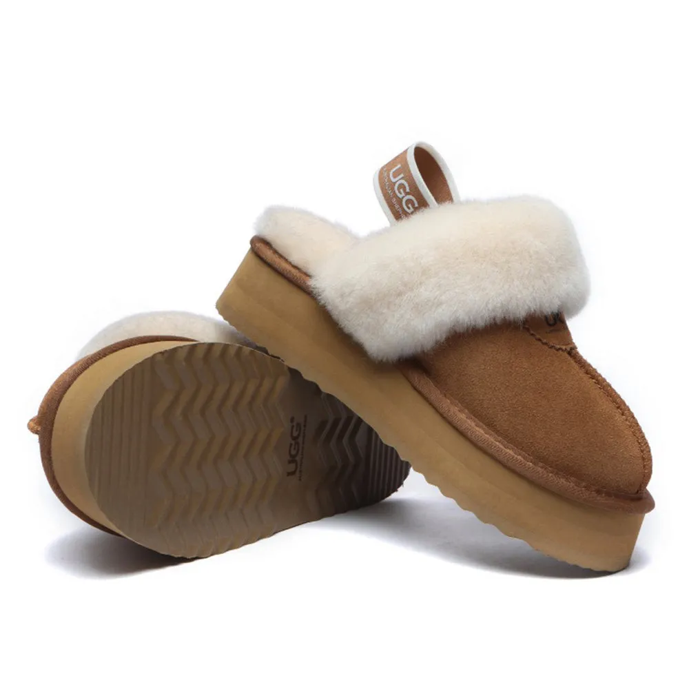 Australian Shepherd Slingback UGG Slipper Women Waffle Platform #AS2048