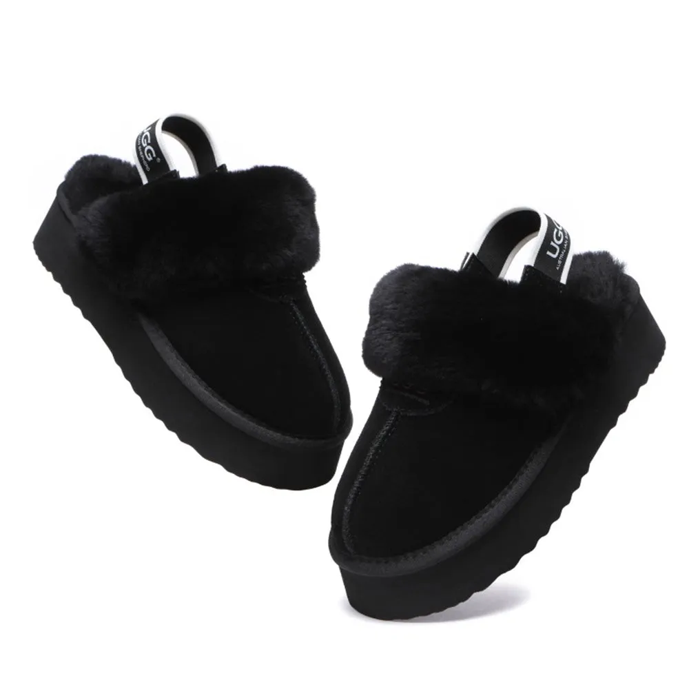 Australian Shepherd Slingback UGG Slipper Women Waffle Platform #AS2048