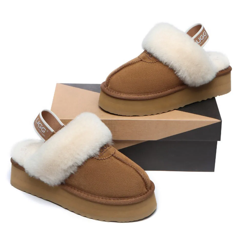 Australian Shepherd Slingback UGG Slipper Women Waffle Platform #AS2048