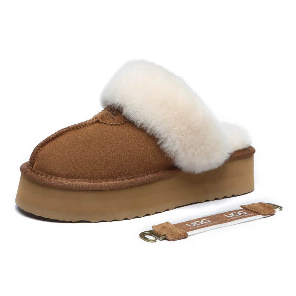 Australian Shepherd Slingback UGG Slipper Women Waffle Platform #AS2048