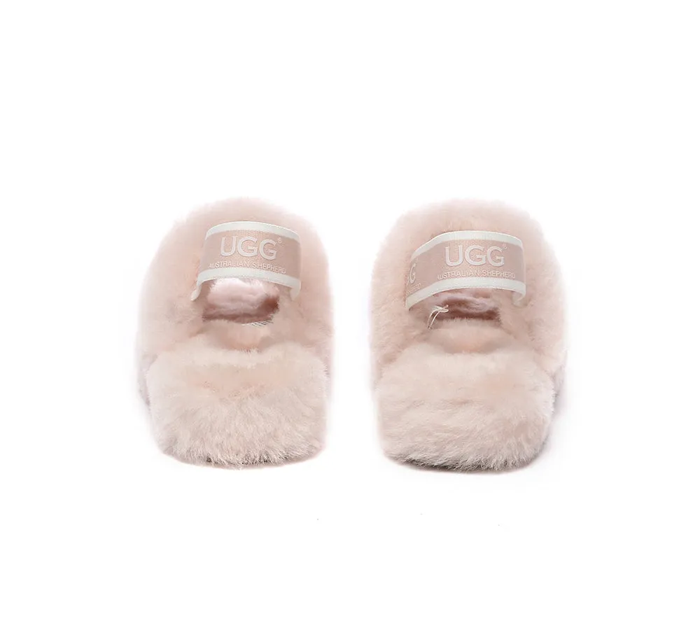 AUSTRALIAN SHEPHERD® UGG Kids Slingback Fluffy Slides Puffy