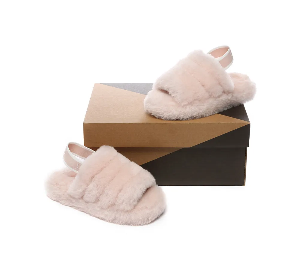 AUSTRALIAN SHEPHERD® UGG Kids Slingback Fluffy Slides Puffy