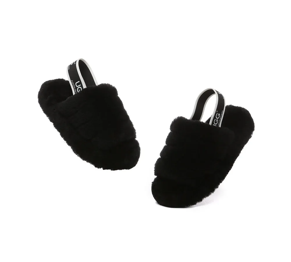 AUSTRALIAN SHEPHERD® UGG Kids Slingback Fluffy Slides Puffy