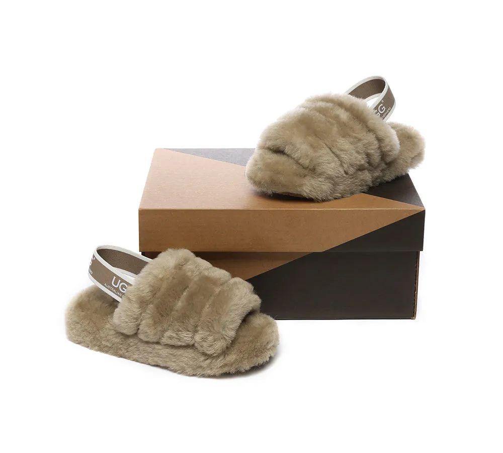 AUSTRALIAN SHEPHERD® UGG Kids Slingback Fluffy Slides Puffy