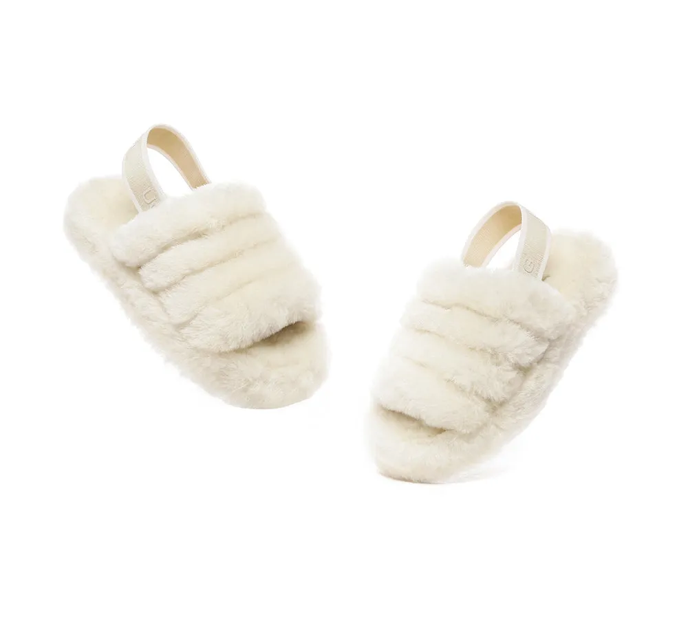 AUSTRALIAN SHEPHERD® UGG Kids Slingback Fluffy Slides Puffy